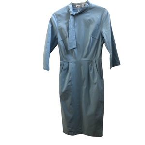 MUXXN Baby Blue PinUp Style Mock Neck Mini Dress NWT